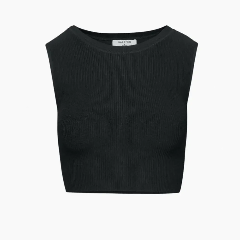 Aritzia Babaton Sculpt Knit Muscle Cropped Tank-(Cropped ribbed muscle tank- XS) - Picture 3 of 9